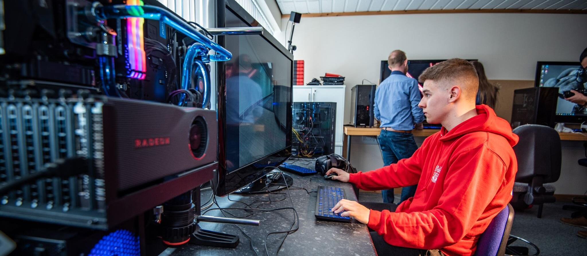 A person using a computer A person using a computer