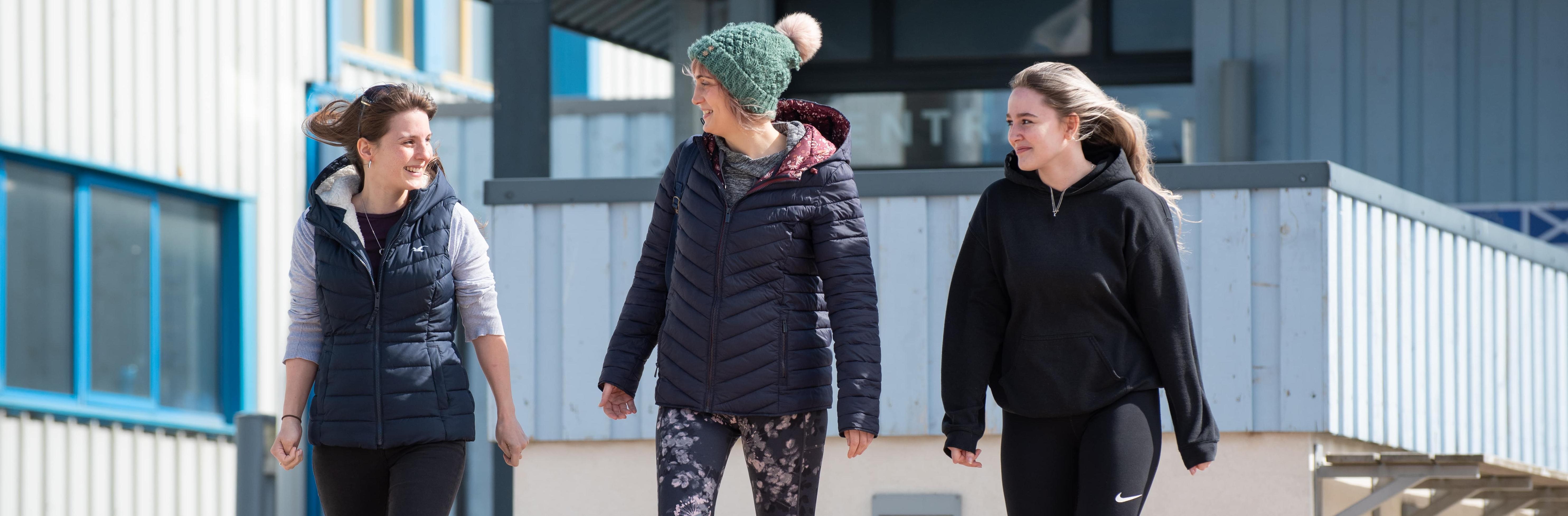Girls Walking out of Lerwick Campus Girls Walking out of Lerwick Campus