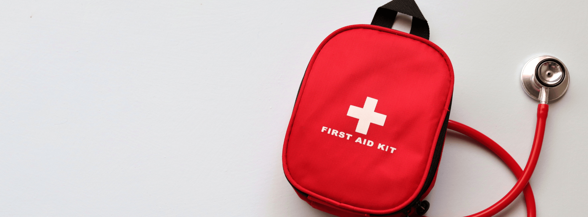 First aid bag and a stethoscope First aid bag and a stethoscope