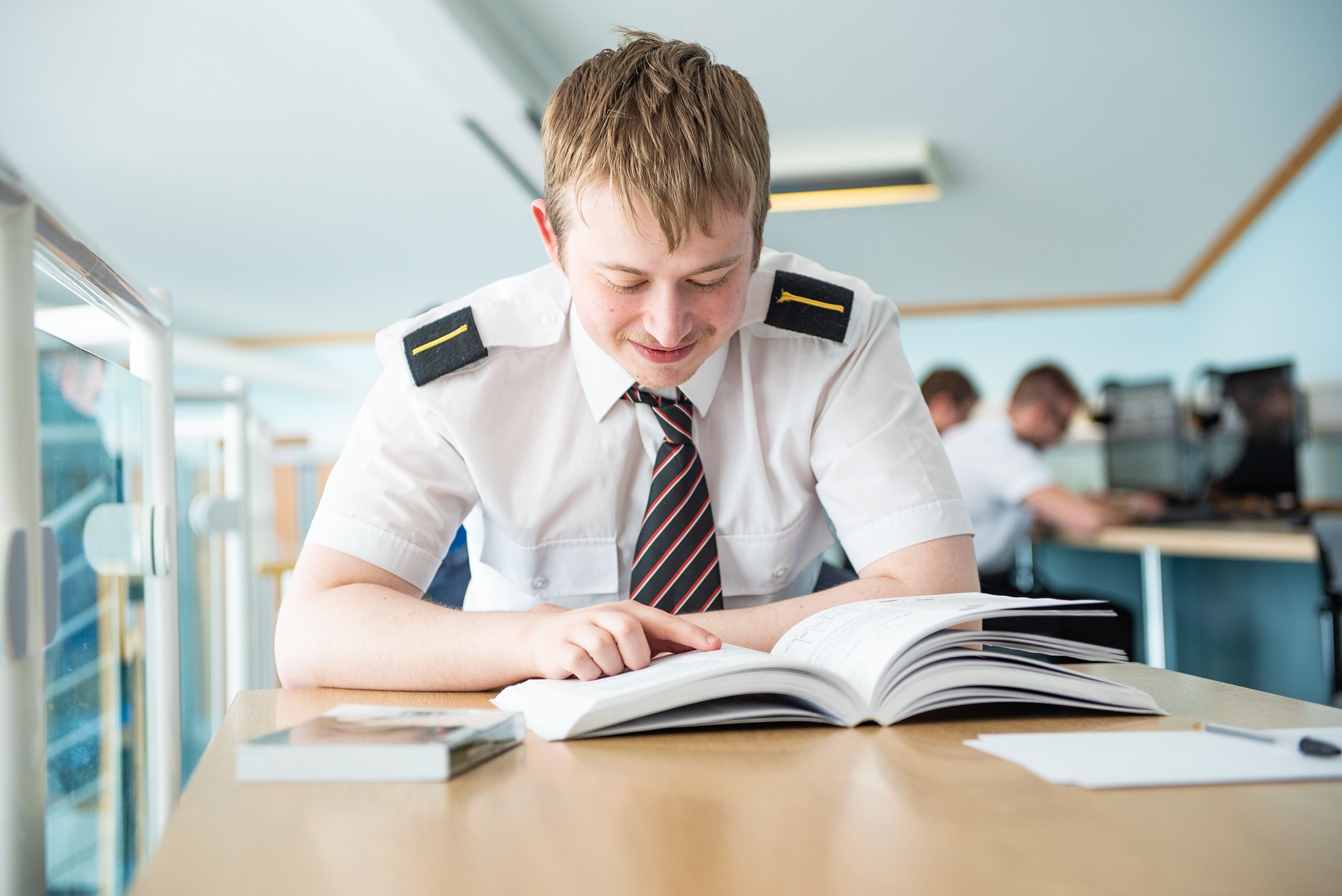 Cadet reading a book Cadet reading a book