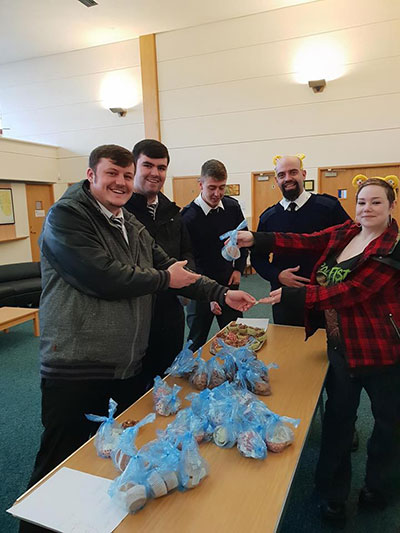 Students at NAFC with their display of cakes