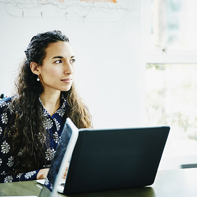 lady on computer