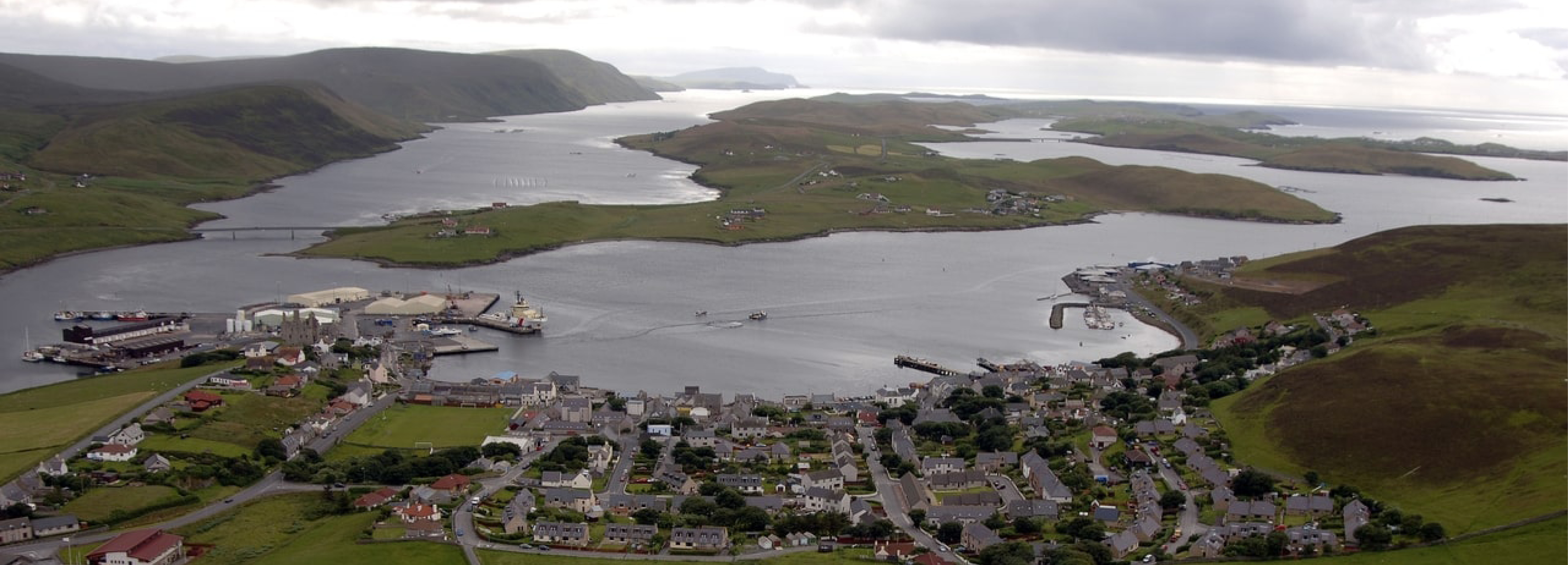 Aerial view of Scalloway