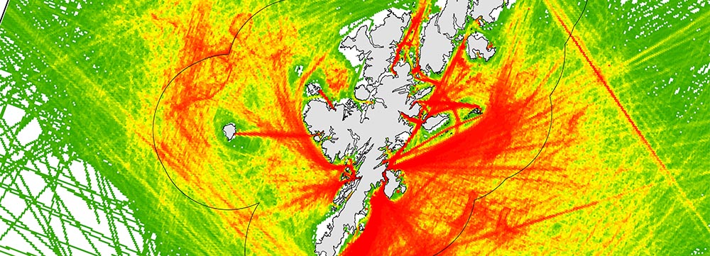 Map of fishing areas around Shetland