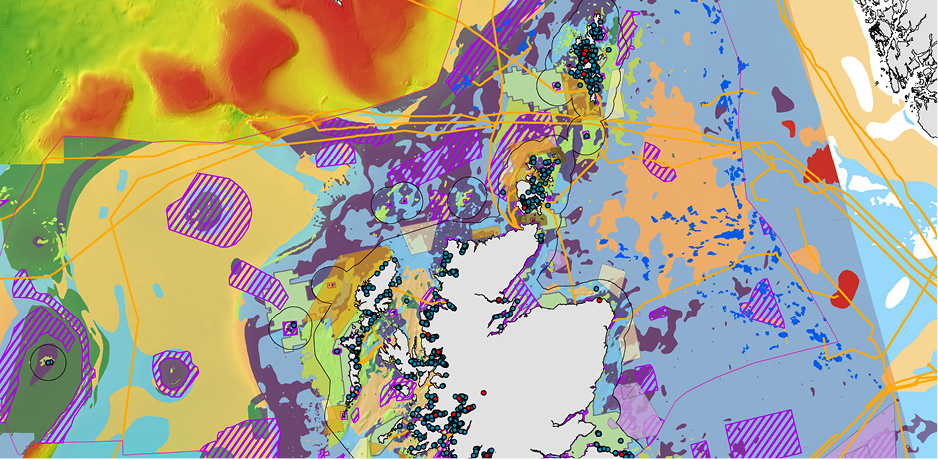 Fishing areas around Scotland