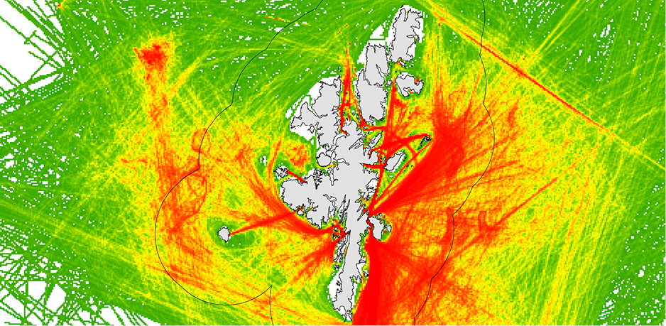 Map showing fishing areas around Shetland