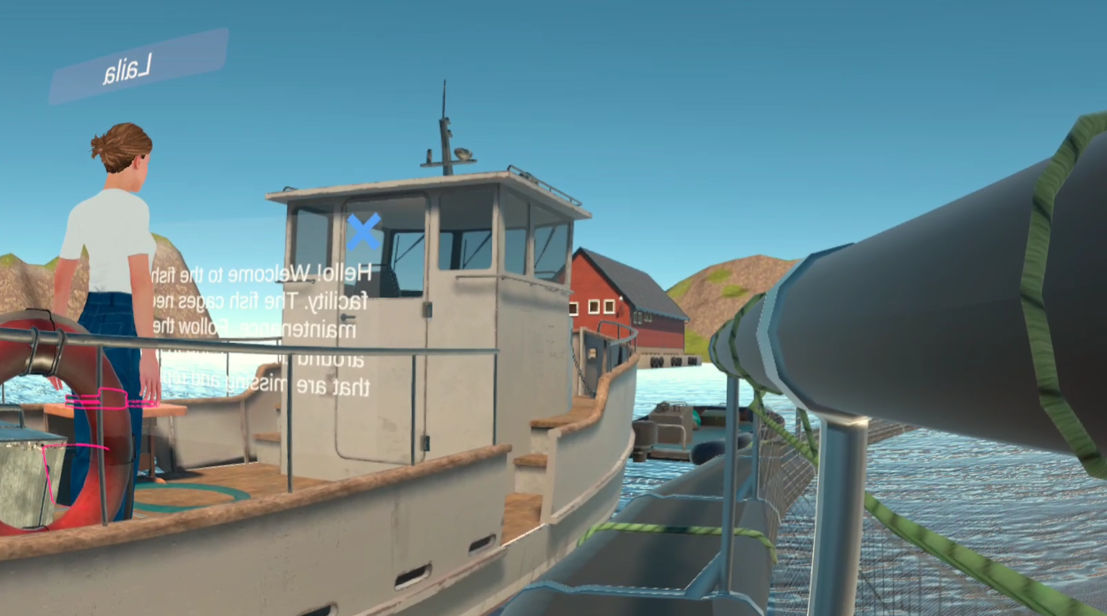 CG salmon cage and boat CG salmon cage and boat