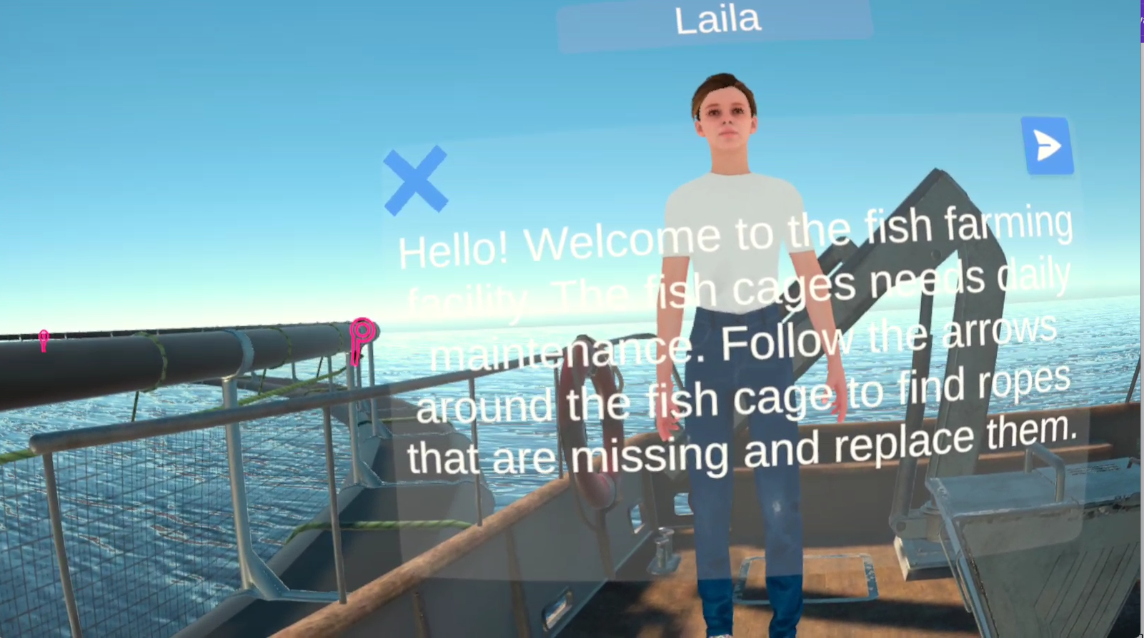 CG salmon cage and boat